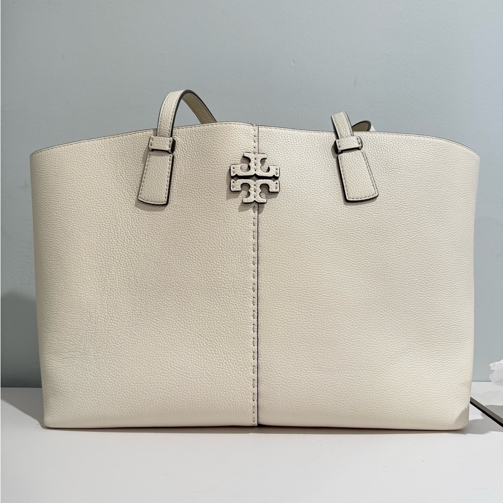Tory Burch Cream Leather Tote